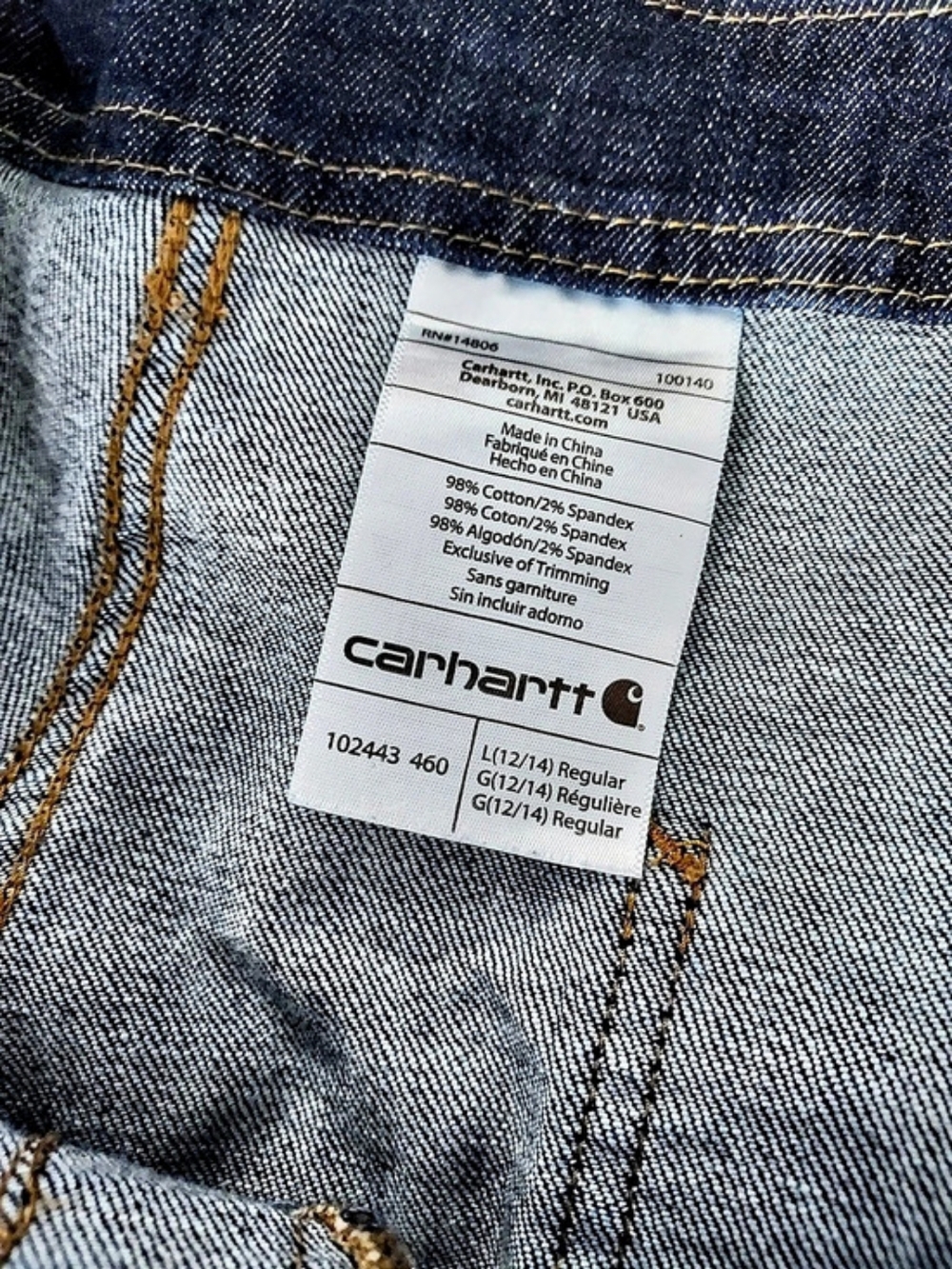 NWOT Carhartt Women's Brewster Double-Front Bib Overall Blue Large - Picture 7 of 8